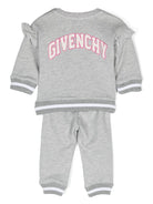 Tuta sportiva per neonata Givenchy Kids grigio con applicazione G e dettaglio glitter - Rubino Kids