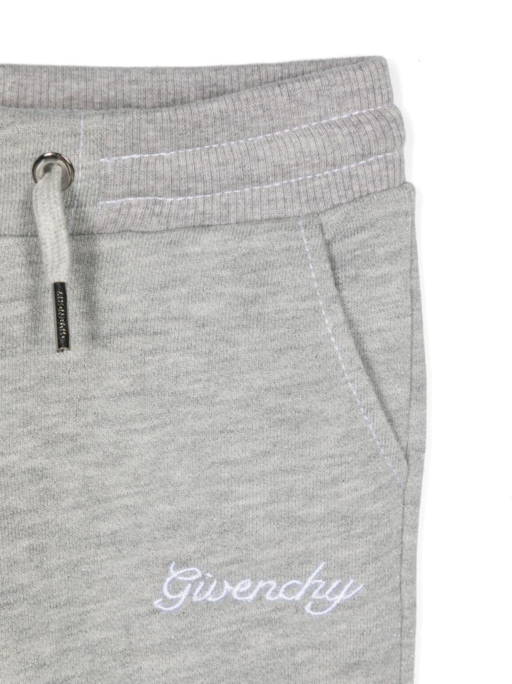 Tuta sportiva per neonata Givenchy Kids grigio con applicazione G e dettaglio glitter - Rubino Kids