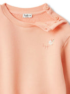 Tuta sportiva per neonata Il Gufo rosa pesca con ricamo - Rubino Kids