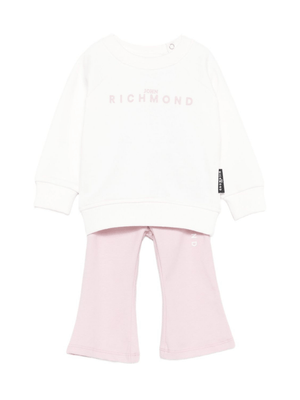 John Richmond Junior white tracksuit for baby girls with embroidered logo