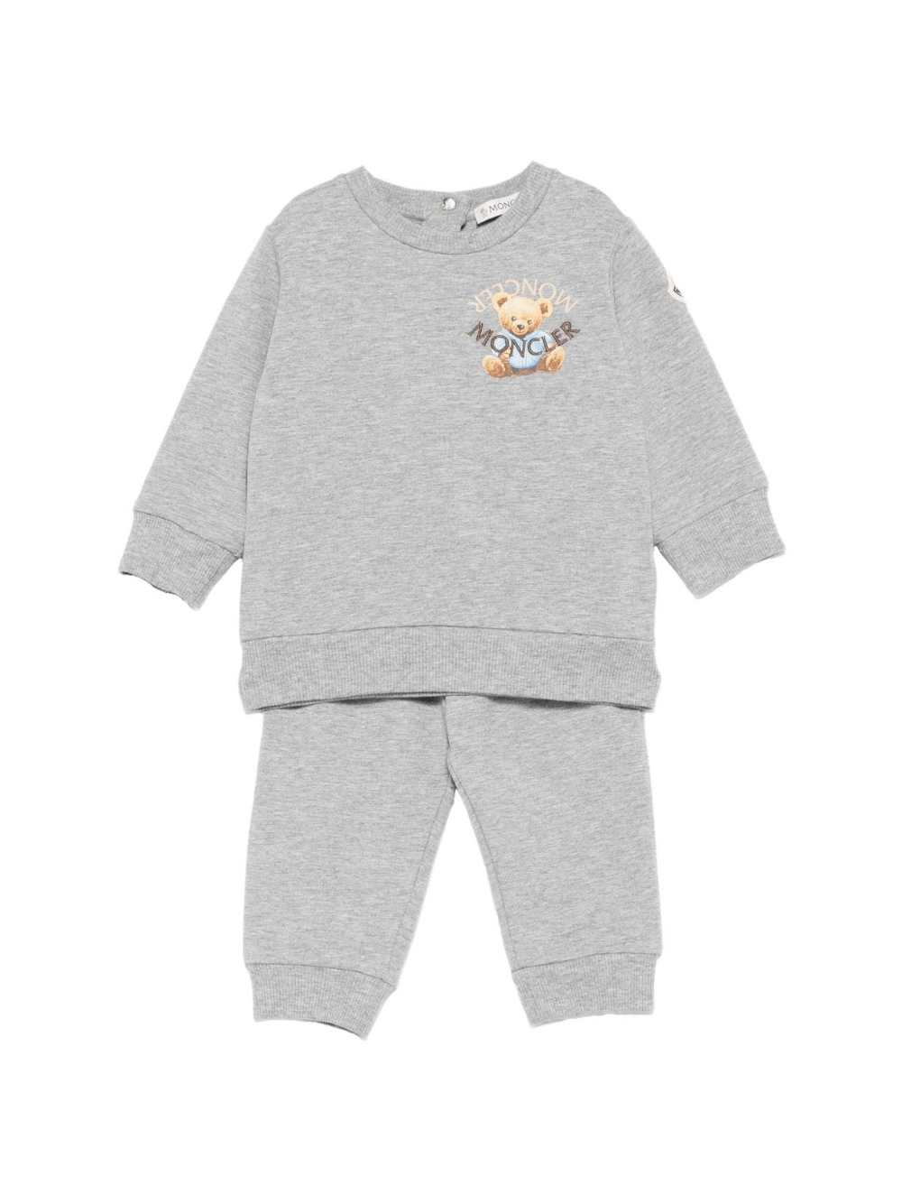 Tuta sportiva per neonata Moncler Enfant grigio con ricamo - Rubino Kids