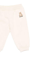 Tuta sportiva per neonati Moschino Kids beige con stampa orsetto - Rubino Kids