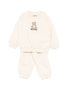 Tuta sportiva per neonati Moschino Kids beige con stampa orsetto - Rubino Kids