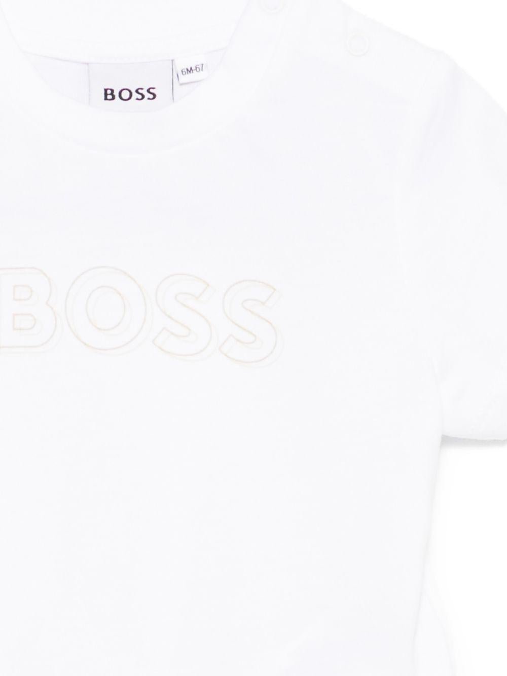 Tuta sportiva per neonato BOSS Kids beige con inserti - Rubino Kids