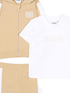 Tuta sportiva per neonato Boss Kids beige con motivo a righe - Rubino Kids