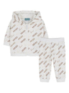 Tuta sportiva per neonato Kenzo Kids bianca con stampa - Rubino Kids