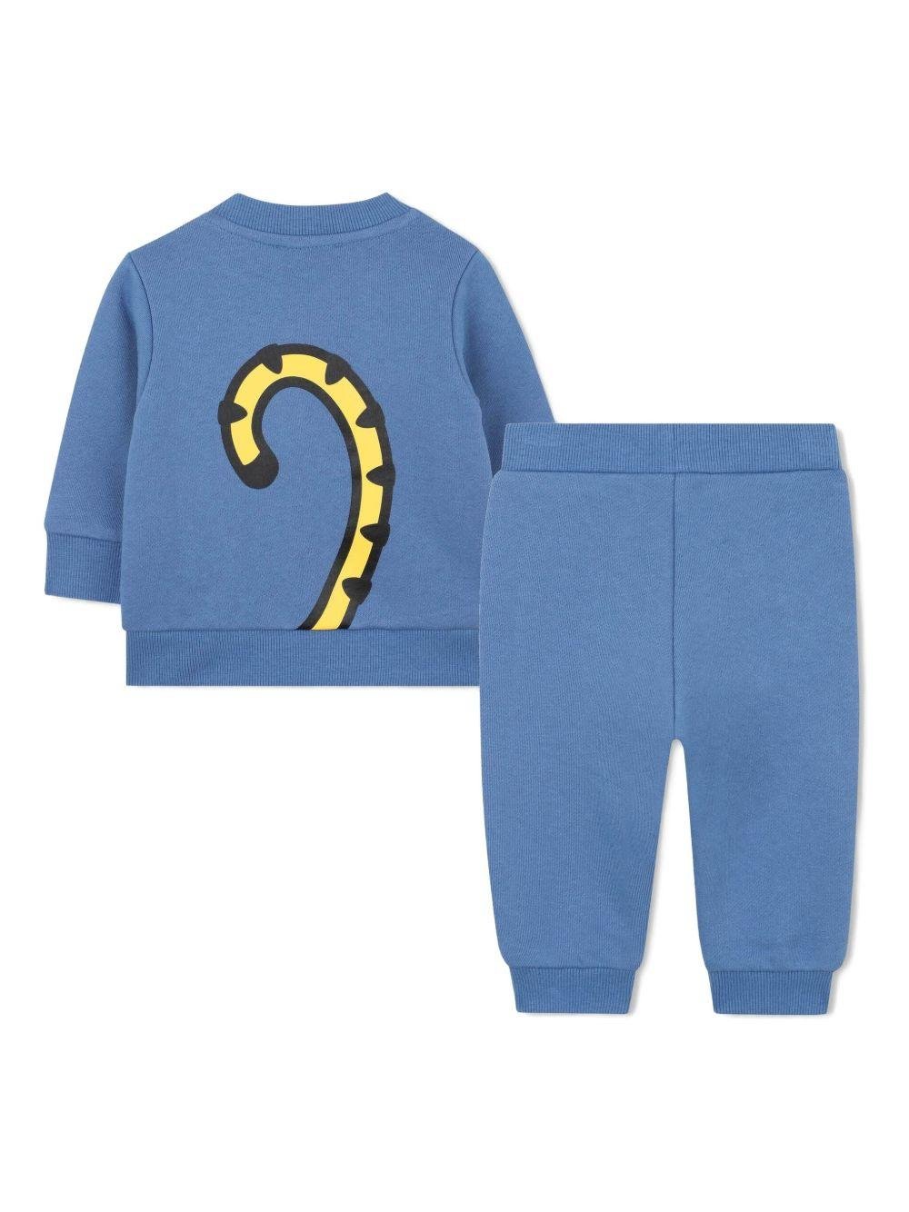 Tuta sportiva per neonato Kenzo Kids blu con stampa tigre - Rubino Kids