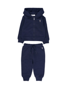 Tuta sportiva per neonato TRUSSARDI JUNIOR blu con cappuccio e zip - Rubino Kids
