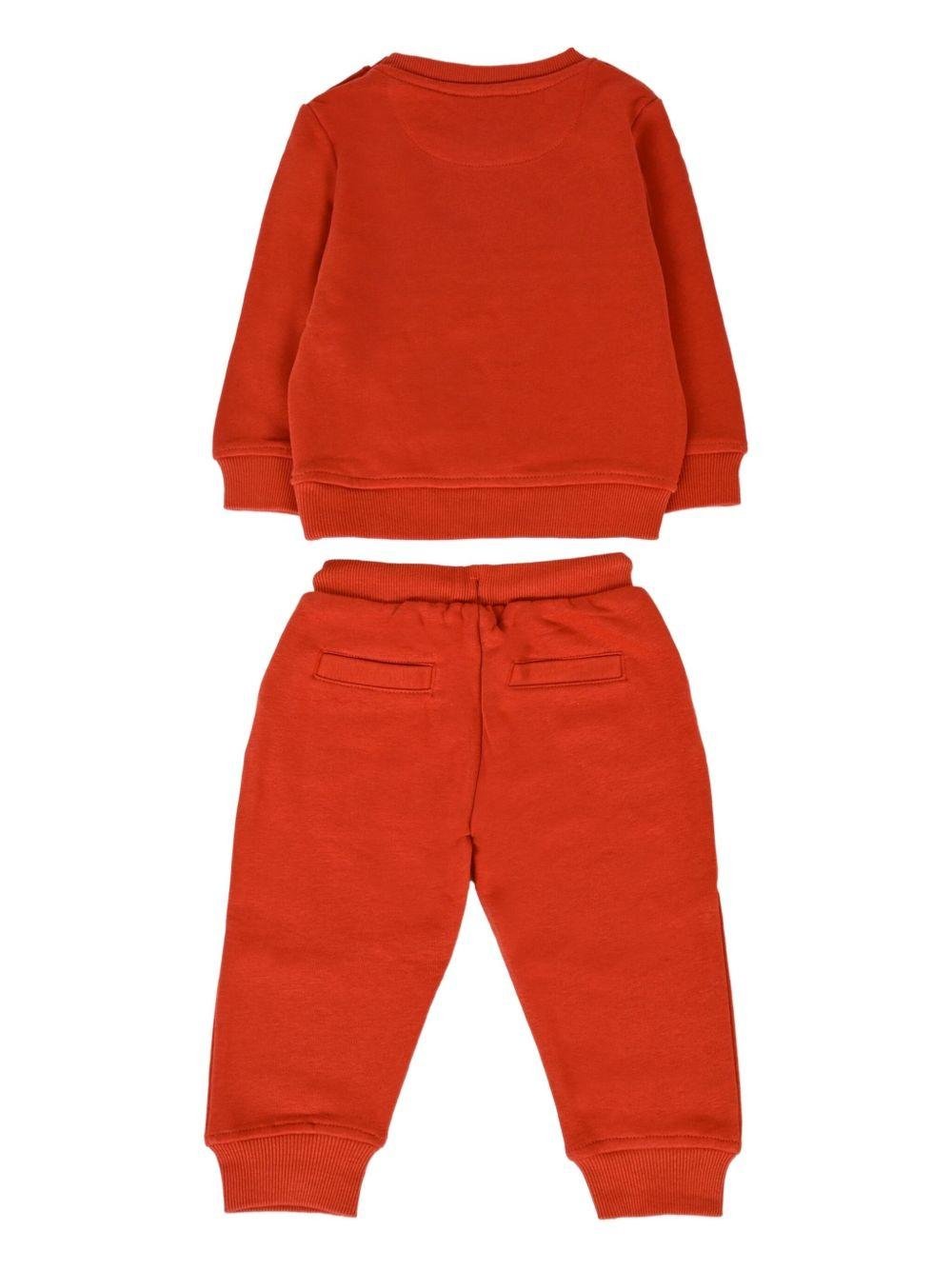 Tuta sportiva per neonato Trussardi Junior rossa con logo ricamato - Rubino Kids