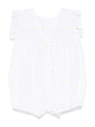 Tutina con ricamo a fiori per neonato Il Gufo bianco con dettagli con ruches - Rubino Kids