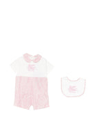 Tutina e bavaglino per neonata ETRO KIDS bianchi con stampa paisley (2 pezzi) - Rubino Kids