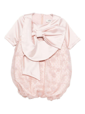 A'lapage pink baby girl romper with bow detail