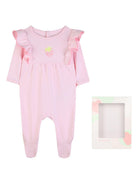 Tutina per neonata Billieblush rosa con ricamo fragola sul davanti - Rubino Kids