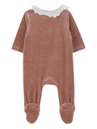 Tutina per neonata Chloé Kids rosa con colletto in pizzo - Rubino Kids
