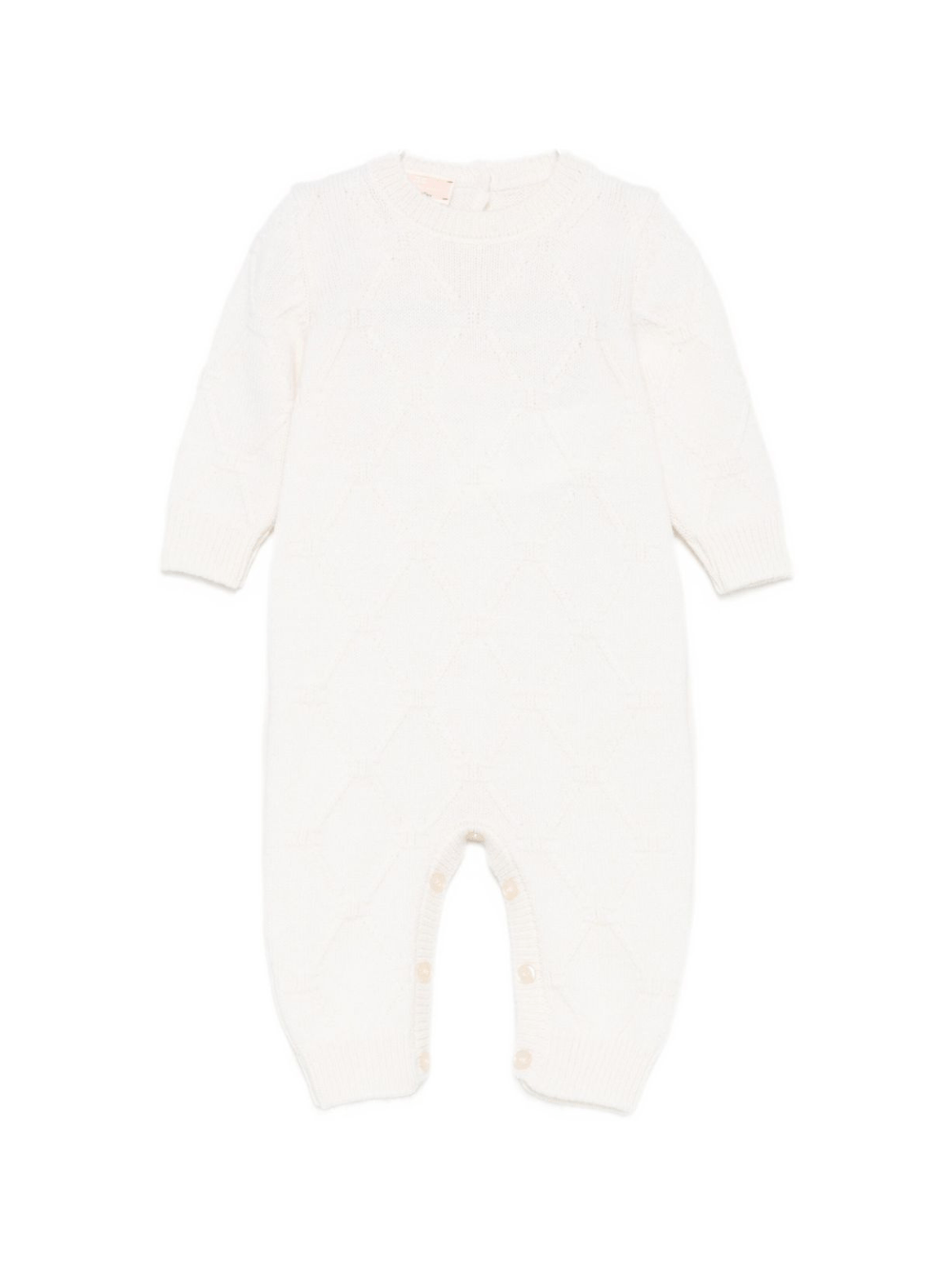 Tutina per neonata Elisabetta Franchi La Mia Bambina bianca con maglia a rombi - Rubino Kids