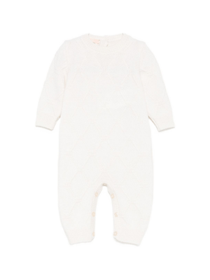 Tutina per neonata Elisabetta Franchi La Mia Bambina bianca con maglia a rombi