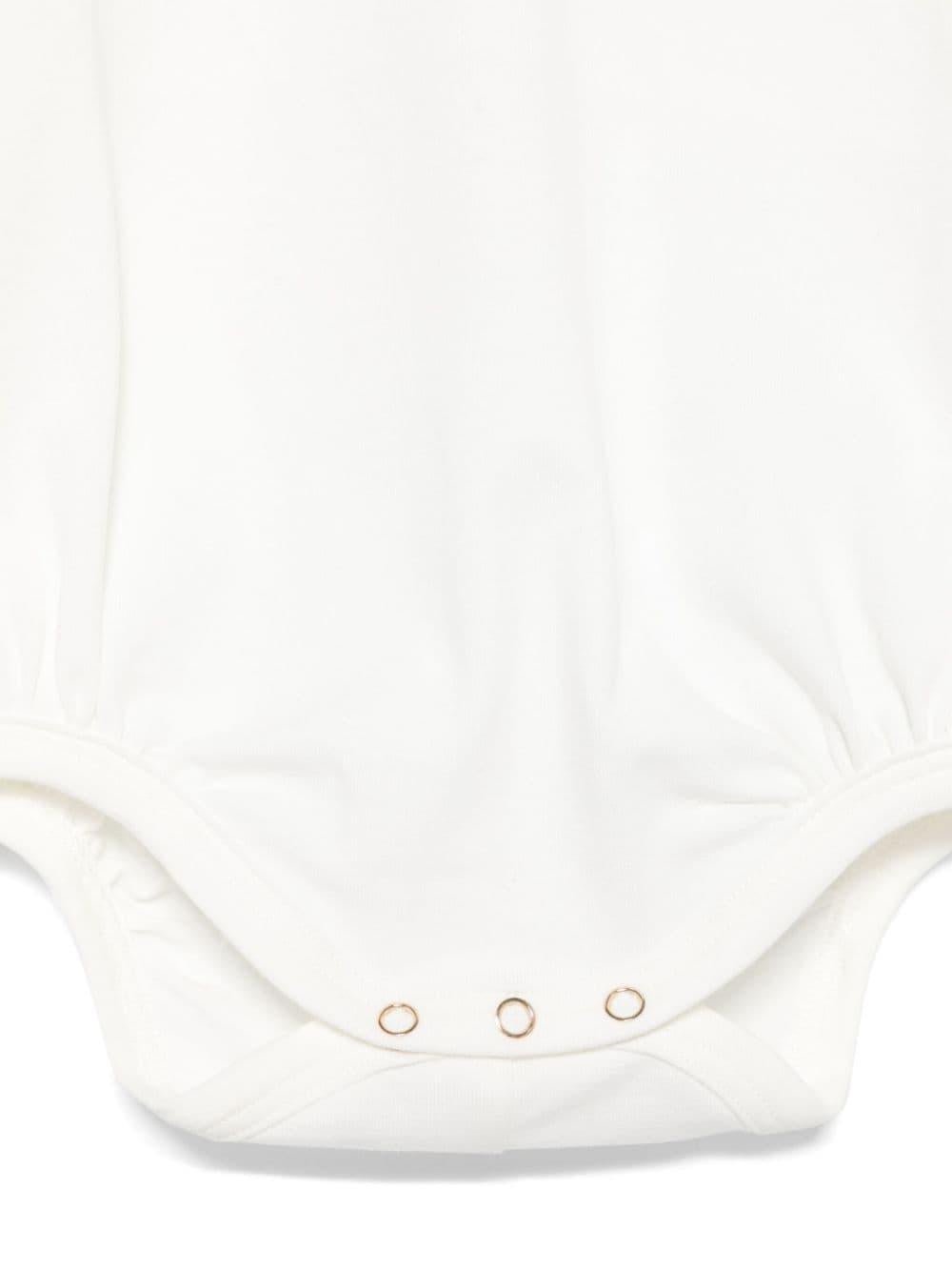 Tutina per neonata Elisabetta Franchi La Mia Bambina bianco con logo ricamato sul davanti - Rubino Kids