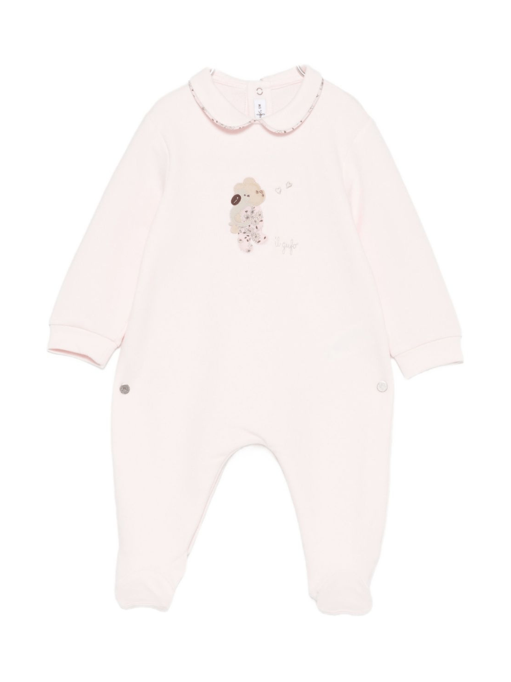 Tutina per neonata Il Gufo rosa con ricamo animali sul davanti - Rubino Kids