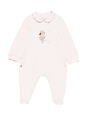 Tutina per neonata Il Gufo rosa con ricamo animali sul davanti