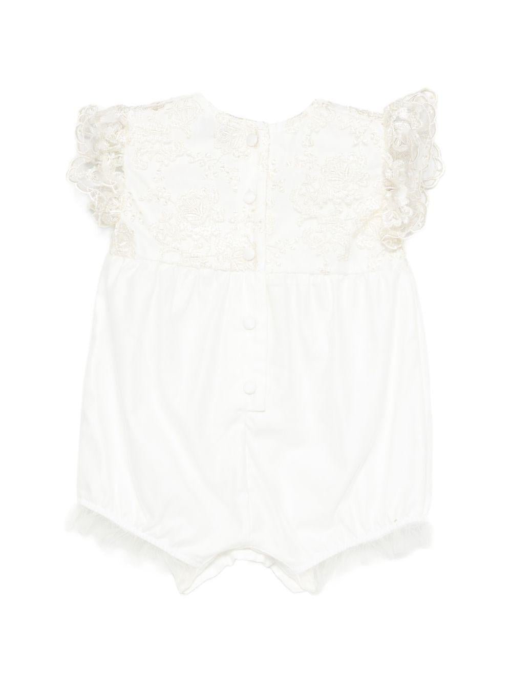 Tutina per neonata Jesurum Baby bianco con dettagli in pizzo - Rubino Kids