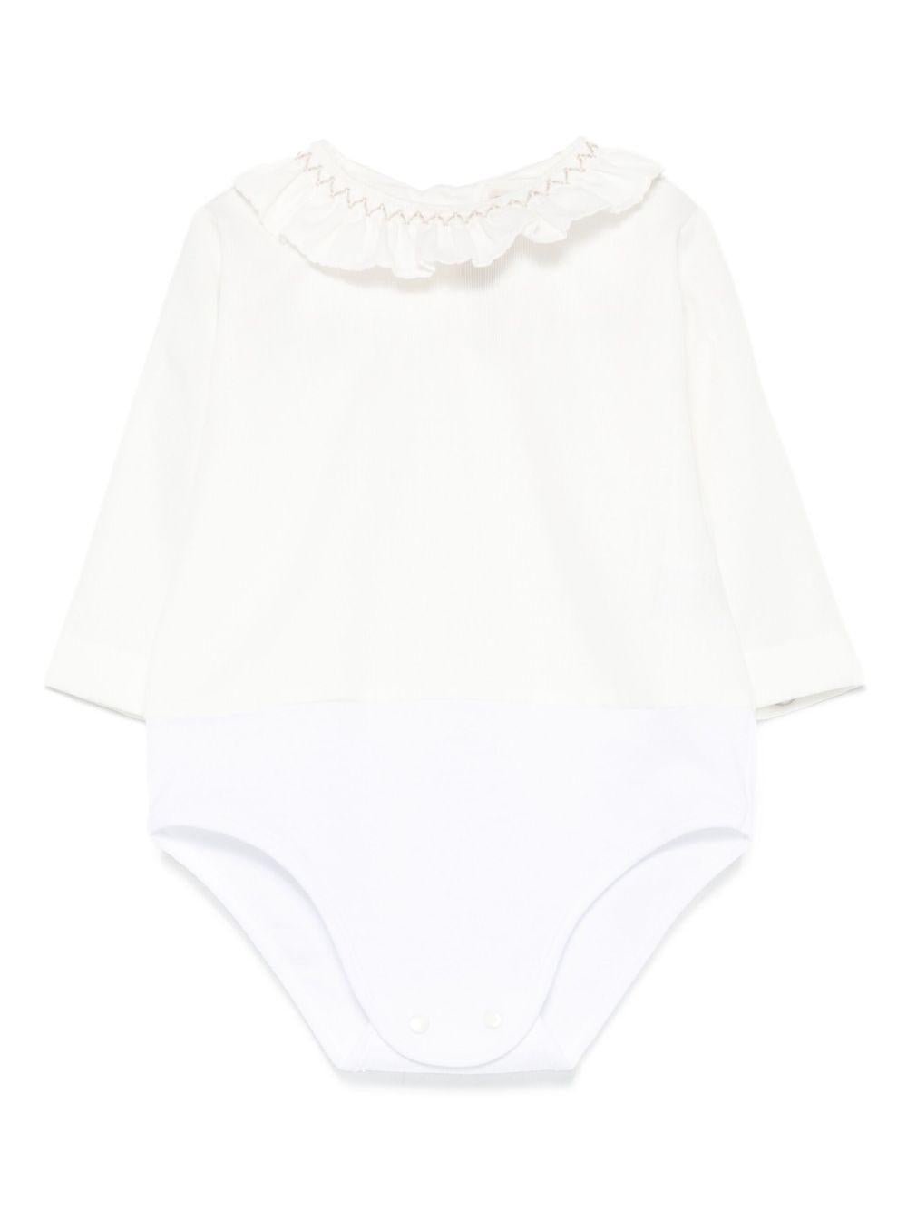 Tutina per neonata La Stupenderia bianca con colletto arricciato - Rubino Kids