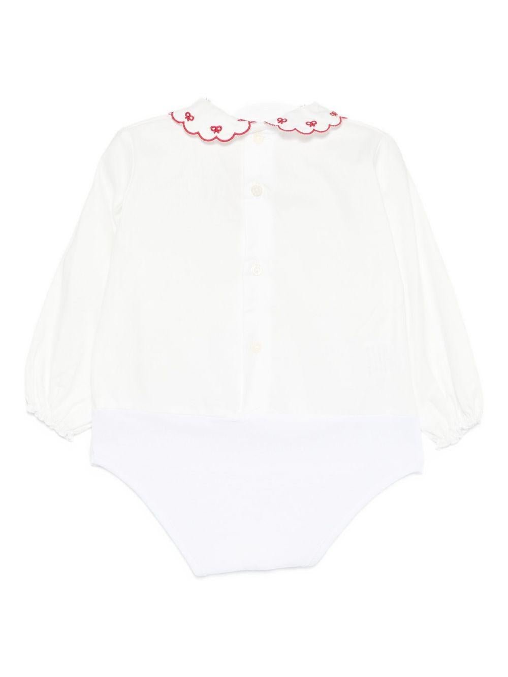 Tutina per neonata La Stupenderia bianca con colletto con dettagli rossi - Rubino Kids