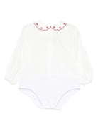 Tutina per neonata La Stupenderia bianca con colletto con dettagli rossi - Rubino Kids