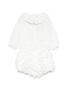 Tutina per neonata La Stupenderia bianca con decorazione a petali - Rubino Kids