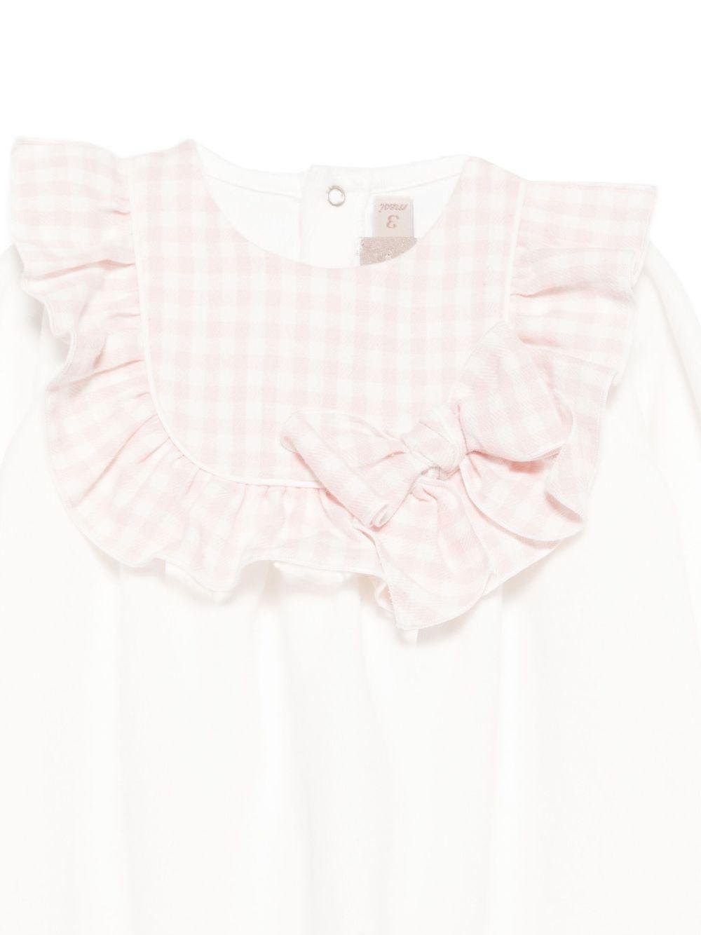 Tutina per neonata La Stupenderia bianca con motivo a quadretti arricciati - Rubino Kids