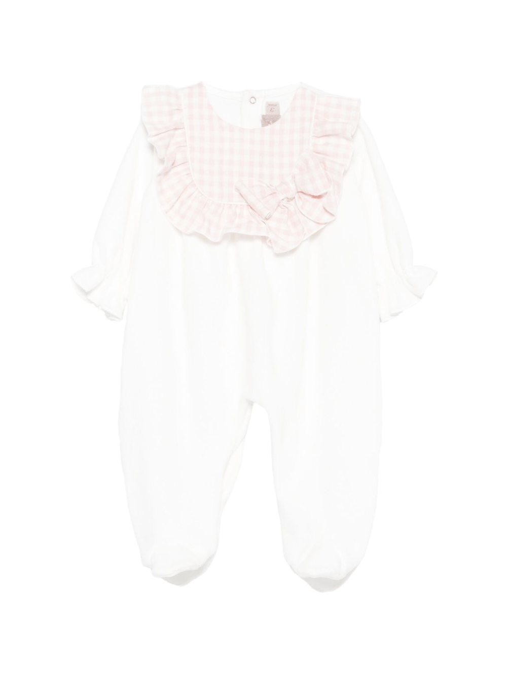 Tutina per neonata La Stupenderia bianca con motivo a quadretti arricciati - Rubino Kids