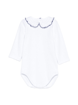 Tutina per neonata Mariella Ferrari bianco con rifiniture blu