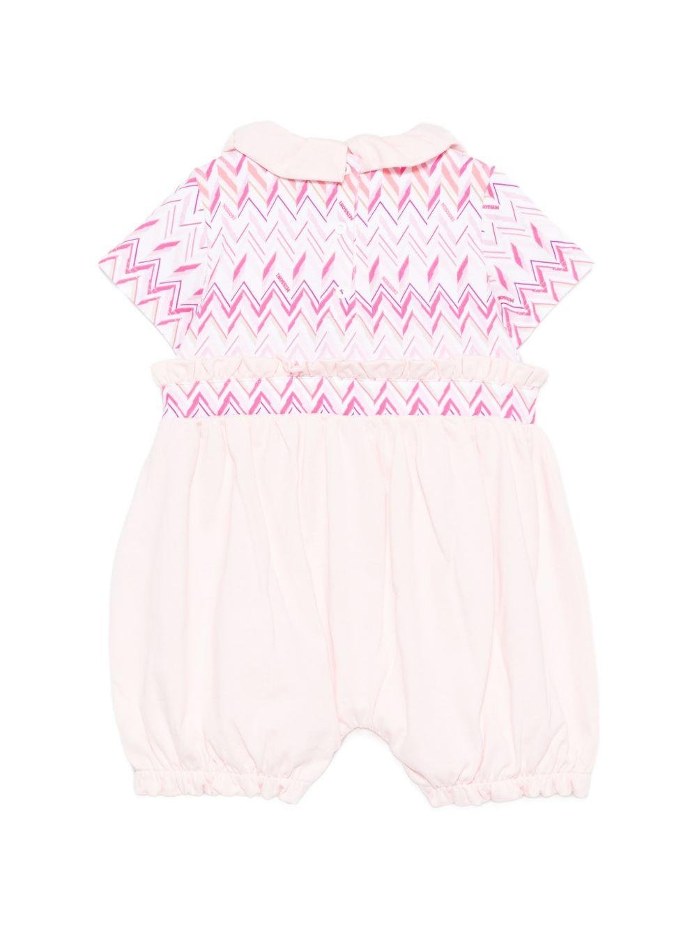 Tutina per neonata Missoni Kids rosa chiaro con motivo a zig zag - Rubino Kids