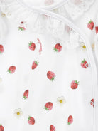 Tutina per neonata Monnalisa bianca con stampa con fragole - Rubino Kids