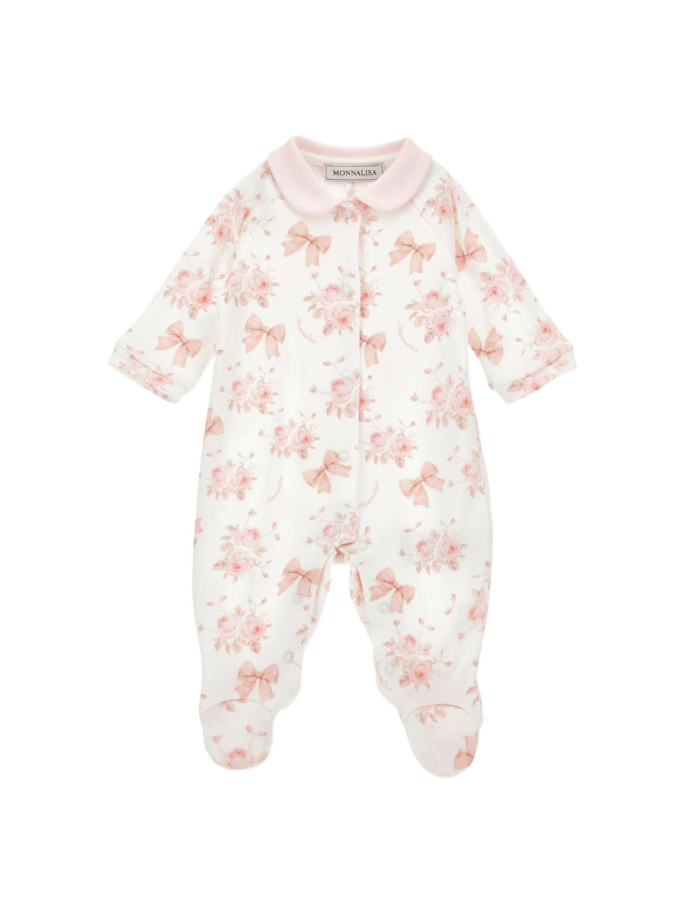 Tutina per neonata Monnalisa bianco a fiori - Rubino Kids