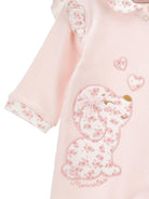 Tutina per neonata Monnalisa rosa con logo ricamato - Rubino Kids