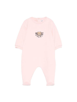 Moschino Kids pink baby girl's romper with teddy bear motif