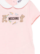 Tutina per neonata Moschino Kids rosa con stampa Teddy Bear - Rubino Kids