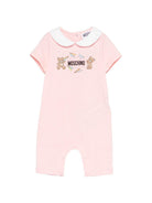 Tutina per neonata Moschino Kids rosa con stampa Teddy Bear - Rubino Kids