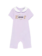 Tutina per neonata Moschino Kids viola con stampa Teddy Bear - Rubino Kids