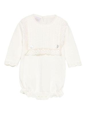 Tutina per neonata Paz Rodríguez bianca con chiusura con bottoni