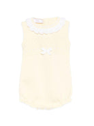 Tutina per neonata Paz Rodriguez gialla con dettaglio fiocco - Rubino Kids