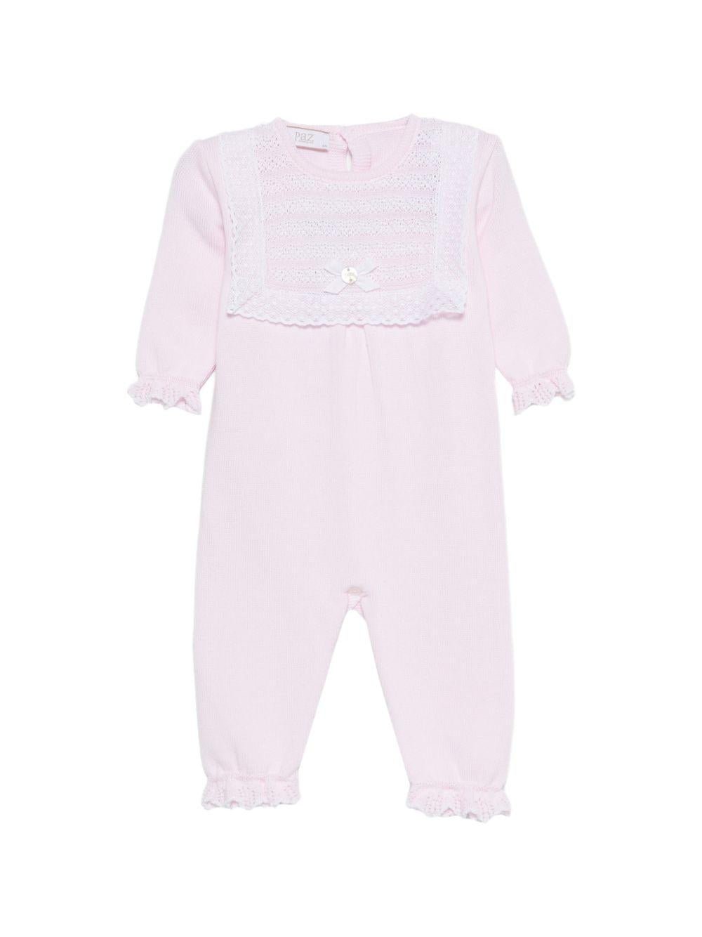 Tutina per neonata Paz Rodriguez rosa con ruches - Rubino Kids