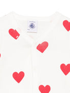 Tutina per neonata Petit Bateau bianca con stampa a cuore all - over - Rubino Kids