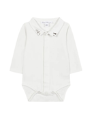 Tutina per neonata Tartin Et Chocolat bianca con colletto ricamato - Rubino Kids