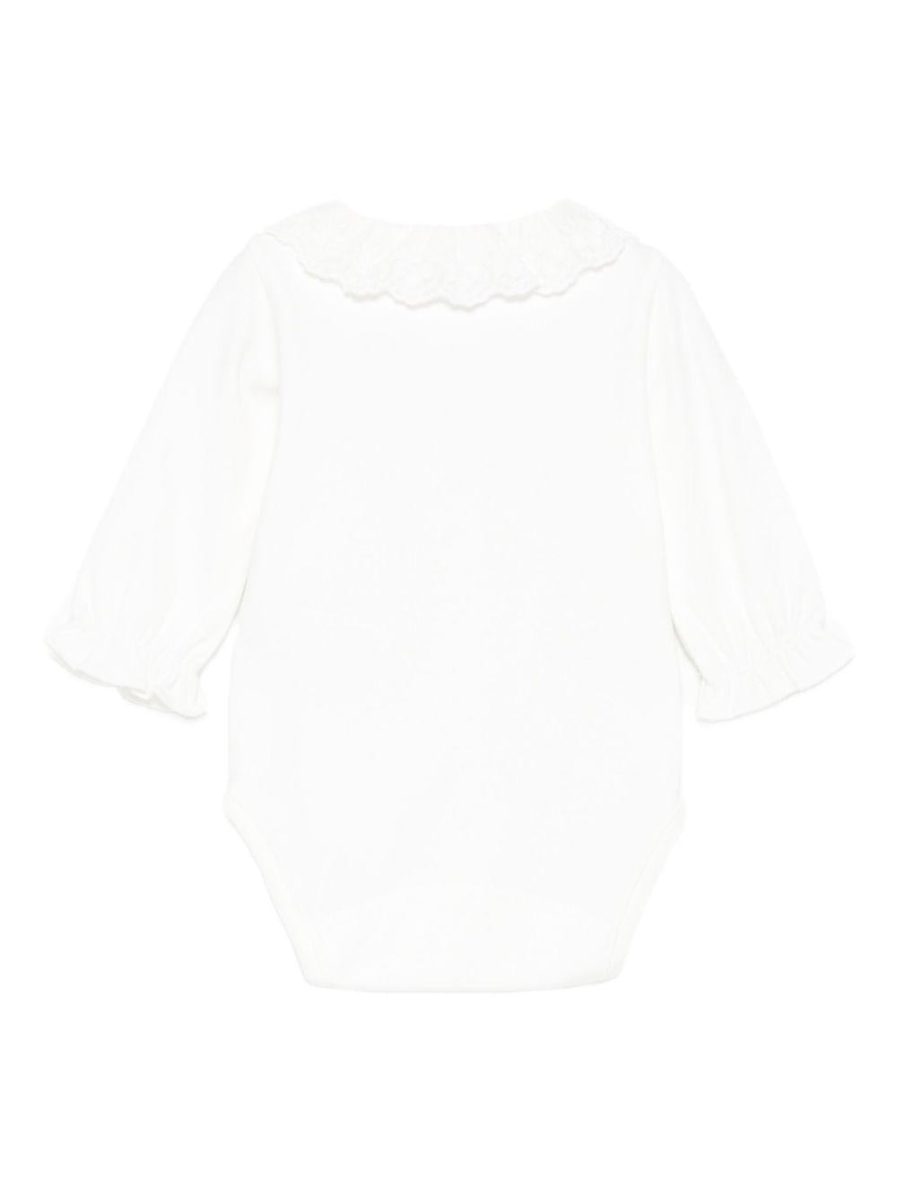 Tutina per neonata Tartine Et Chocolat bianca con colletto con ruches - Rubino Kids