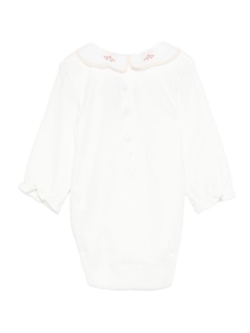 Tutina per neonata Tartine Et Chocolat bianca con ricamo floreale - Rubino Kids