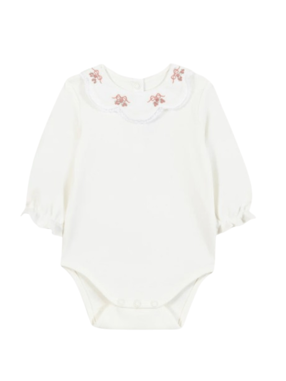 Tutina per neonata Tartine Et Chocolat bianca con ricamo floreale - Rubino Kids