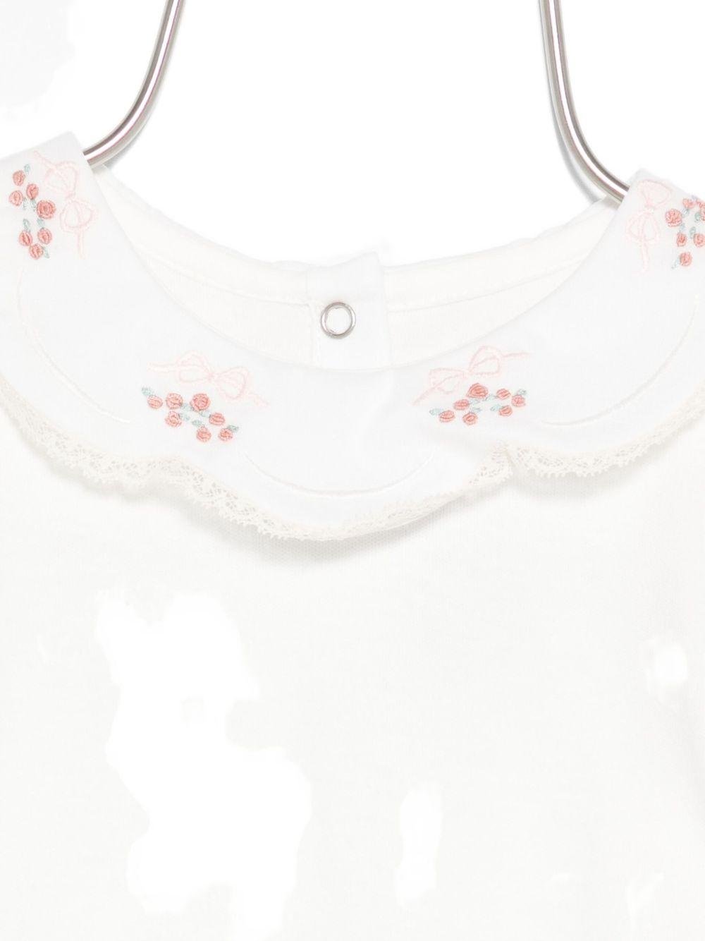 Tutina per neonata Tartine Et Chocolat bianca con ricamo floreale - Rubino Kids