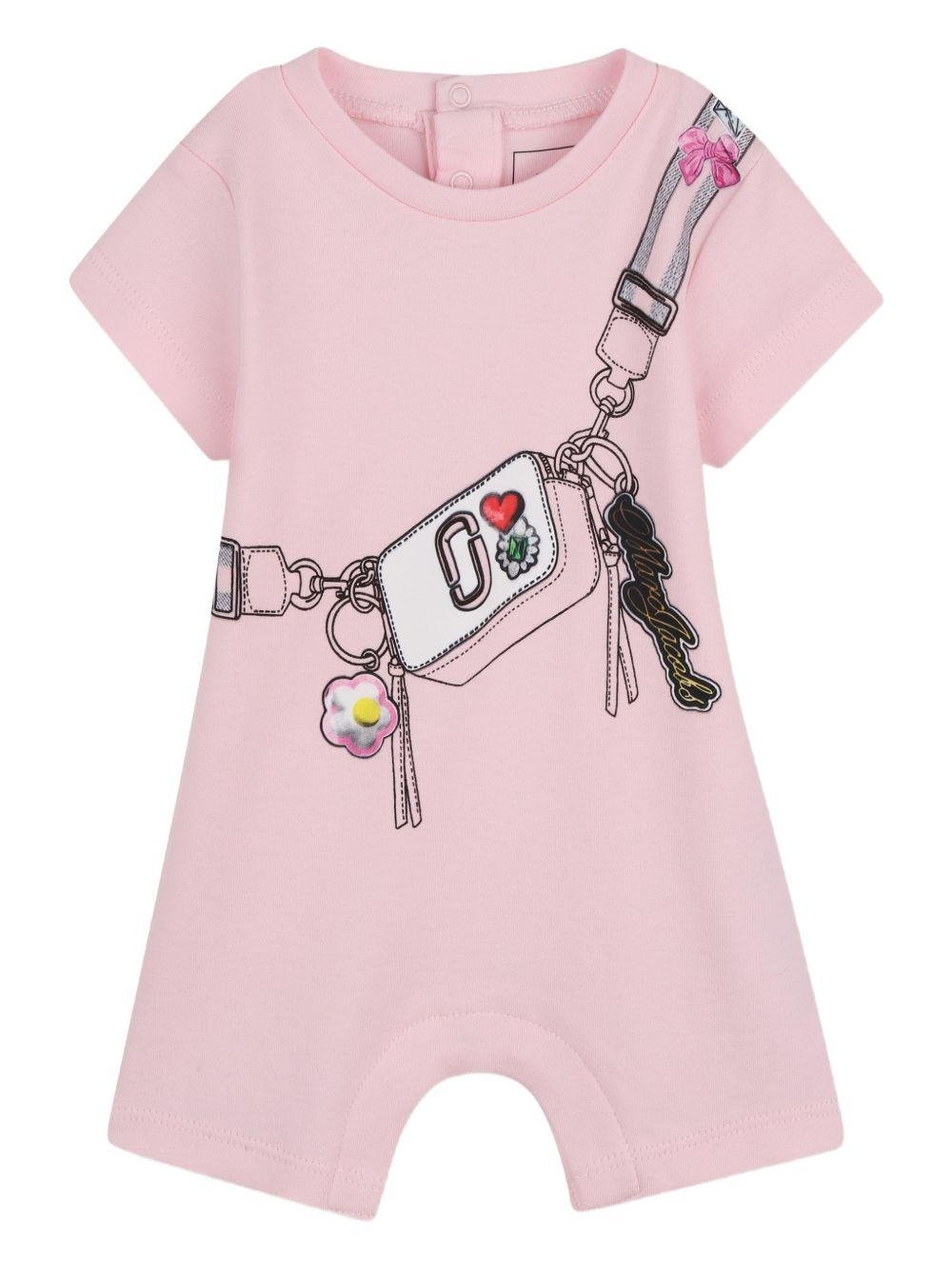 Tutina per neonata The Marc Jacobs Kids rosa con stampa grafica sul davanti - Rubino Kids