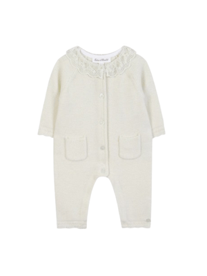 Tutina per neonataTartine Et Chocolat bianca con colletto in pizzo